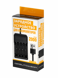 Зарядное устройство для аккумуляторов 18650 на 4 слота Орбита OT-APZ03